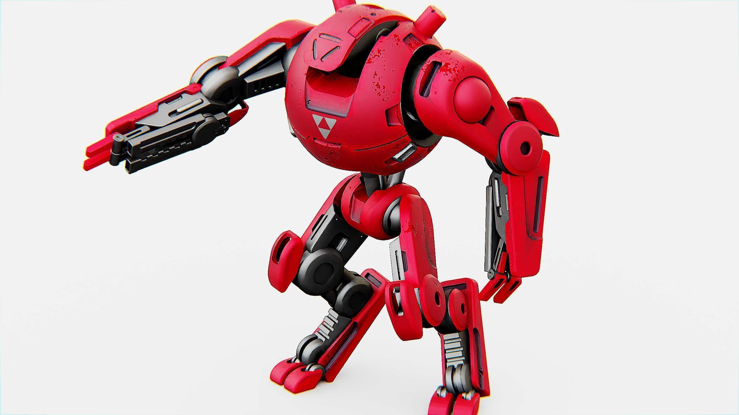 COMBAT DROID OZ-200 Rigged for Unreal Engine - Unity - MIXAMO 3D model_22