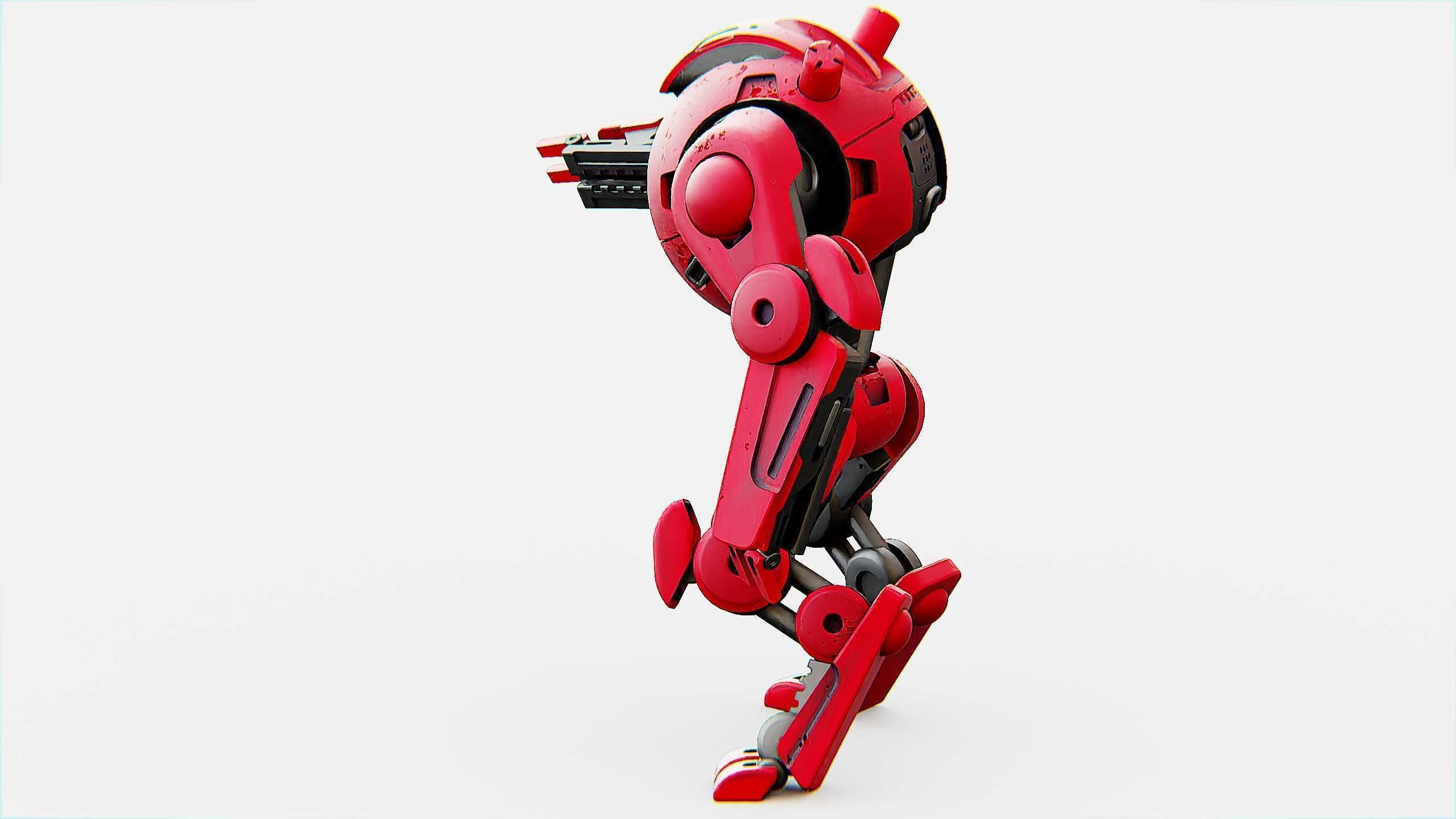 COMBAT DROID OZ-200 Rigged for Unreal Engine - Unity - MIXAMO 3D model_8