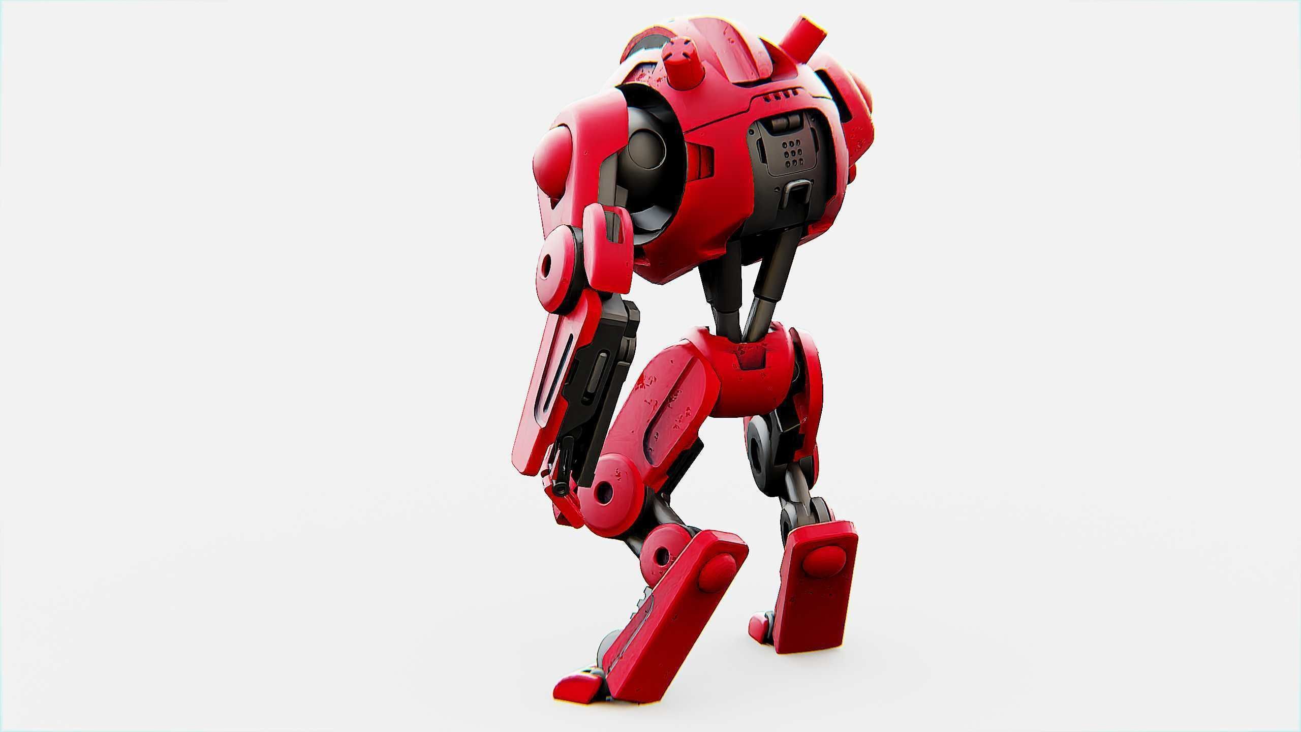 COMBAT DROID OZ-200 Rigged for Unreal Engine - Unity - MIXAMO 3D model_10