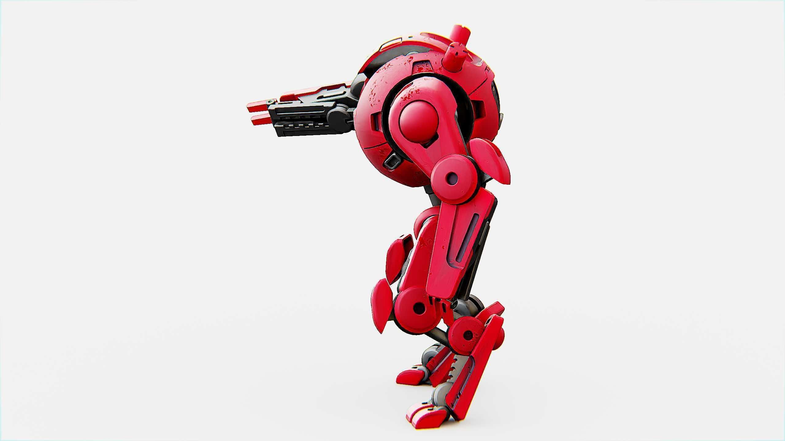 COMBAT DROID OZ-200 Rigged for Unreal Engine - Unity - MIXAMO 3D model_7