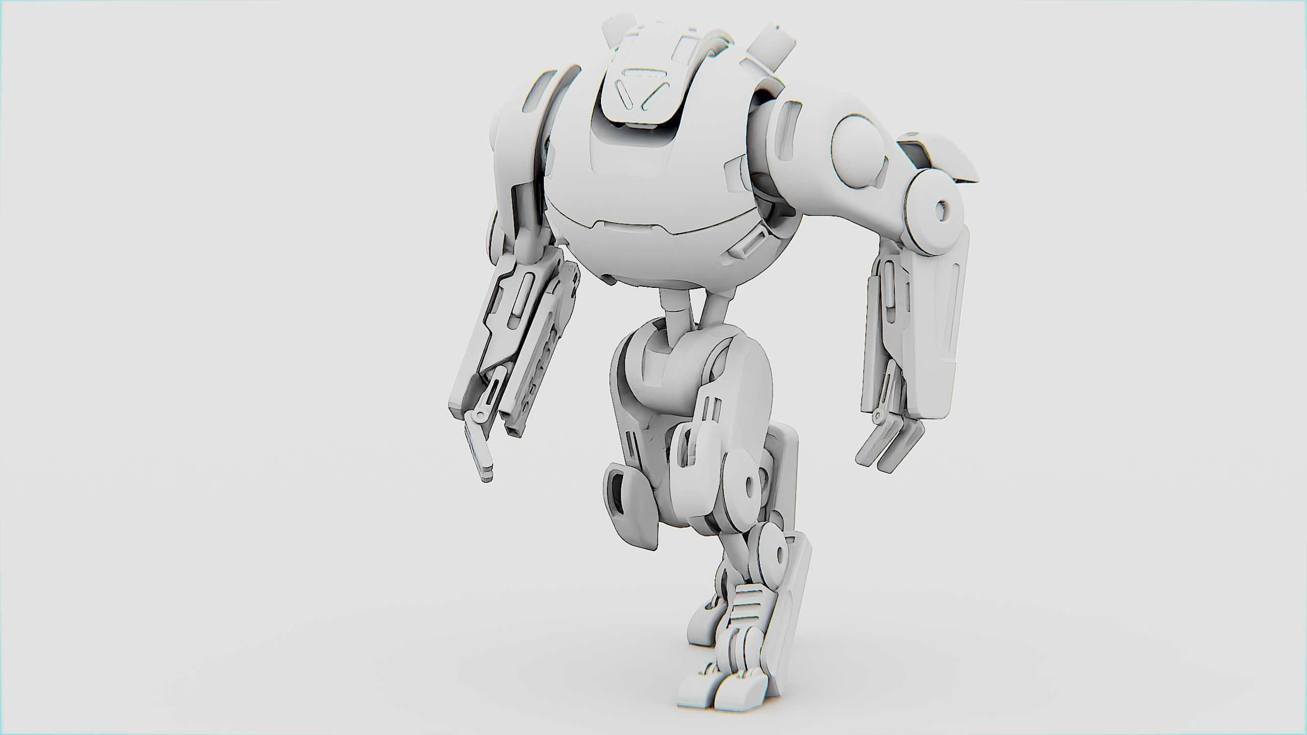 COMBAT DROID OZ-200 Rigged for Unreal Engine - Unity - MIXAMO 3D model_32