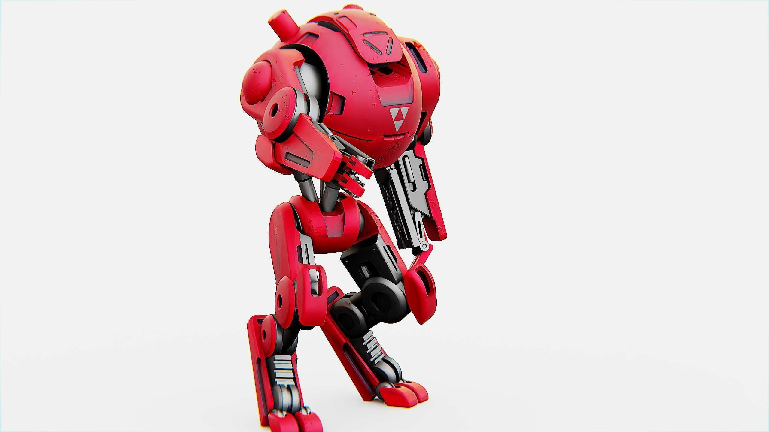COMBAT DROID OZ-200 Rigged for Unreal Engine - Unity - MIXAMO 3D model_16