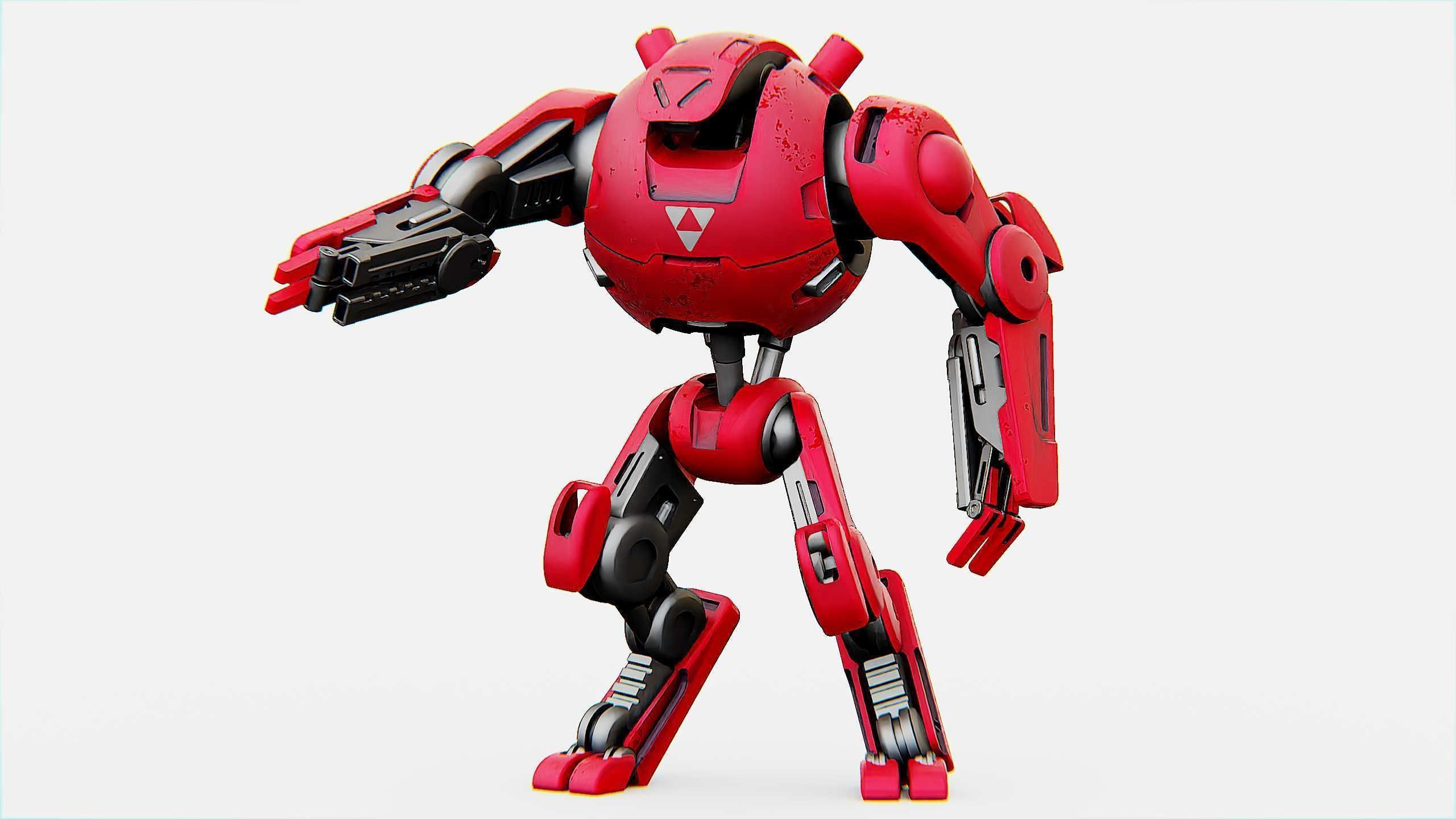 COMBAT DROID OZ-200 Rigged for Unreal Engine - Unity - MIXAMO 3D model_2