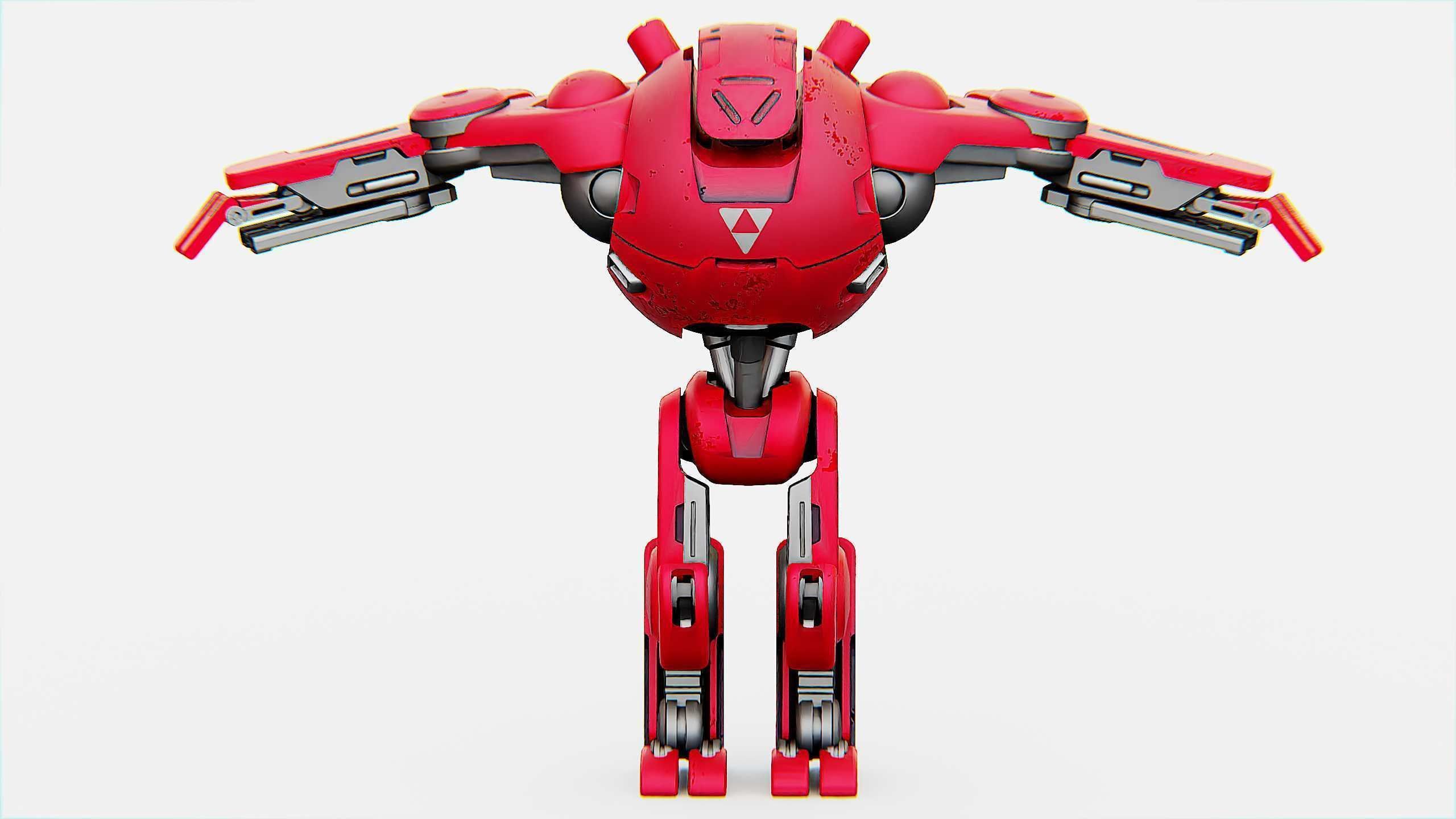 COMBAT DROID OZ-200 Rigged for Unreal Engine - Unity - MIXAMO 3D model_24