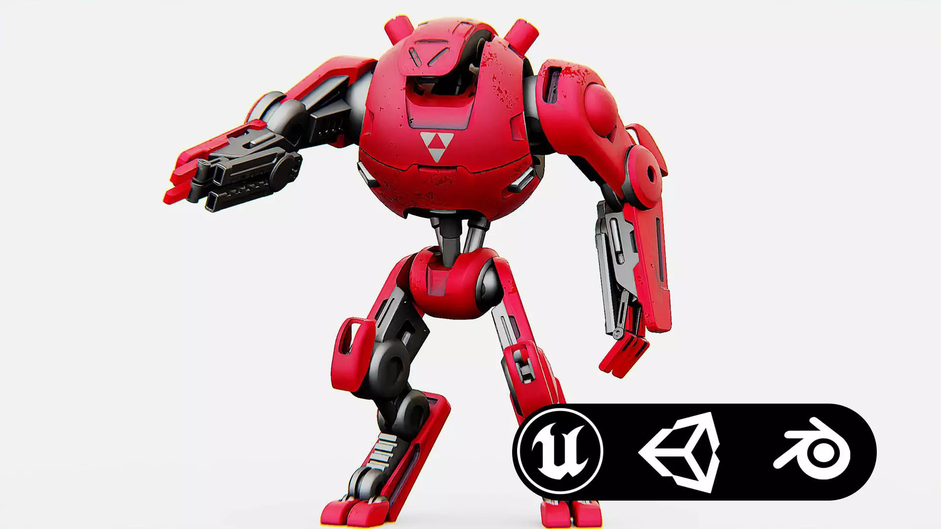 COMBAT DROID OZ-200 Rigged for Unreal Engine - Unity - MIXAMO 3D model_0