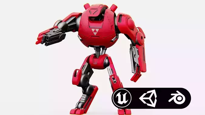 COMBAT DROID OZ-200 Rigged for Unreal Engine - Unity - MIXAMO 3D model
