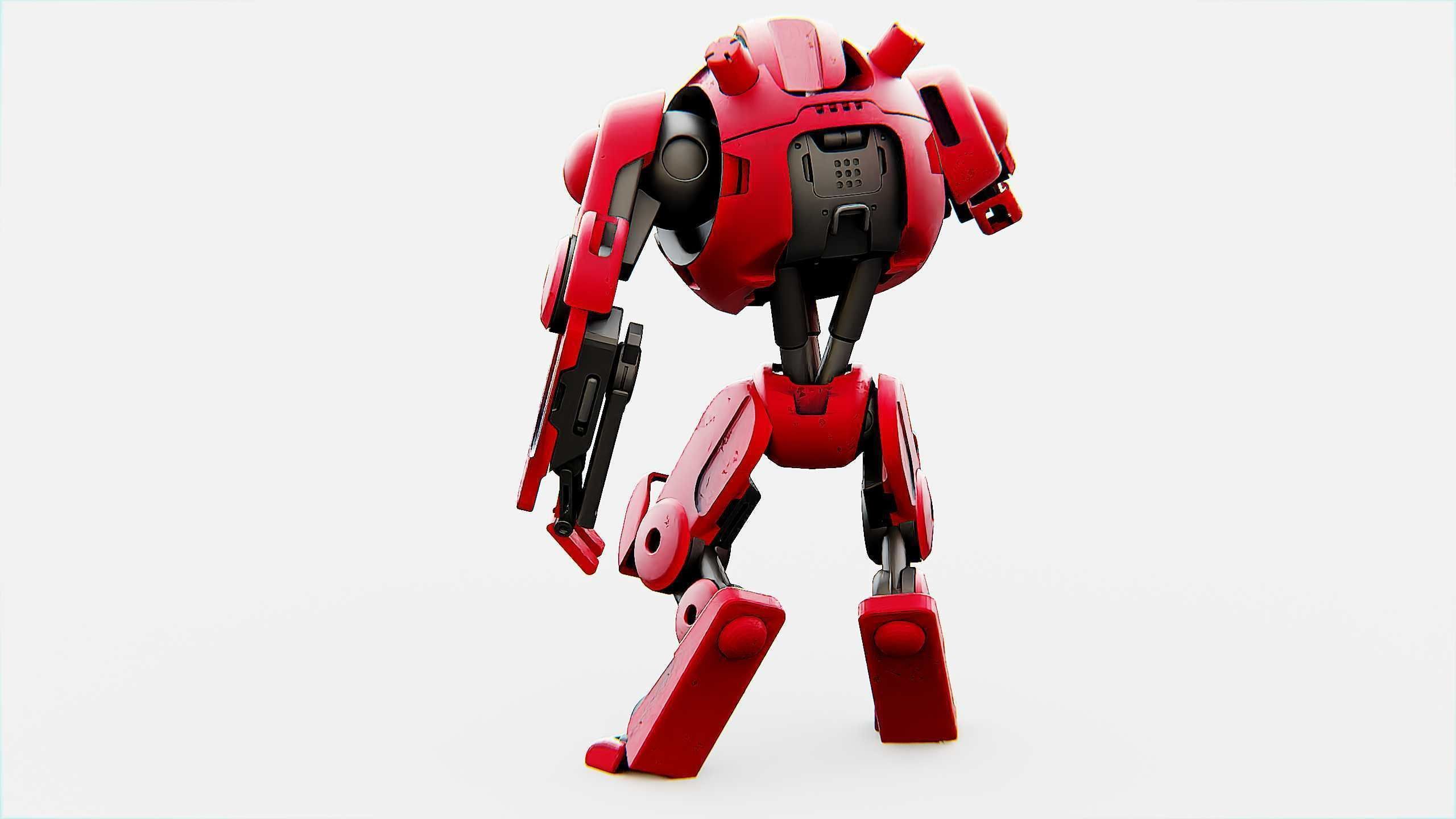 COMBAT DROID OZ-200 Rigged for Unreal Engine - Unity - MIXAMO 3D model_11
