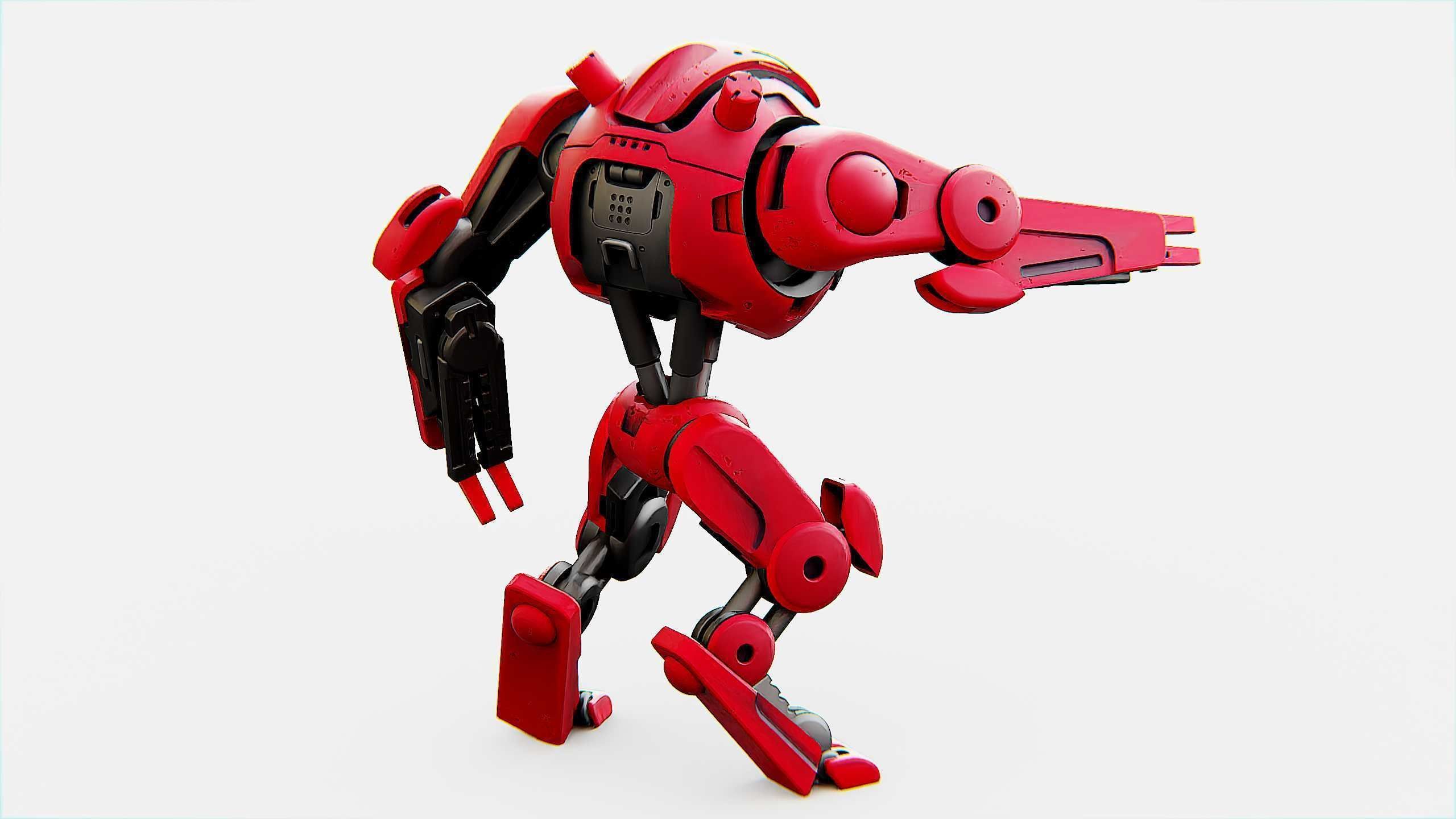 COMBAT DROID OZ-200 Rigged for Unreal Engine - Unity - MIXAMO 3D model_13