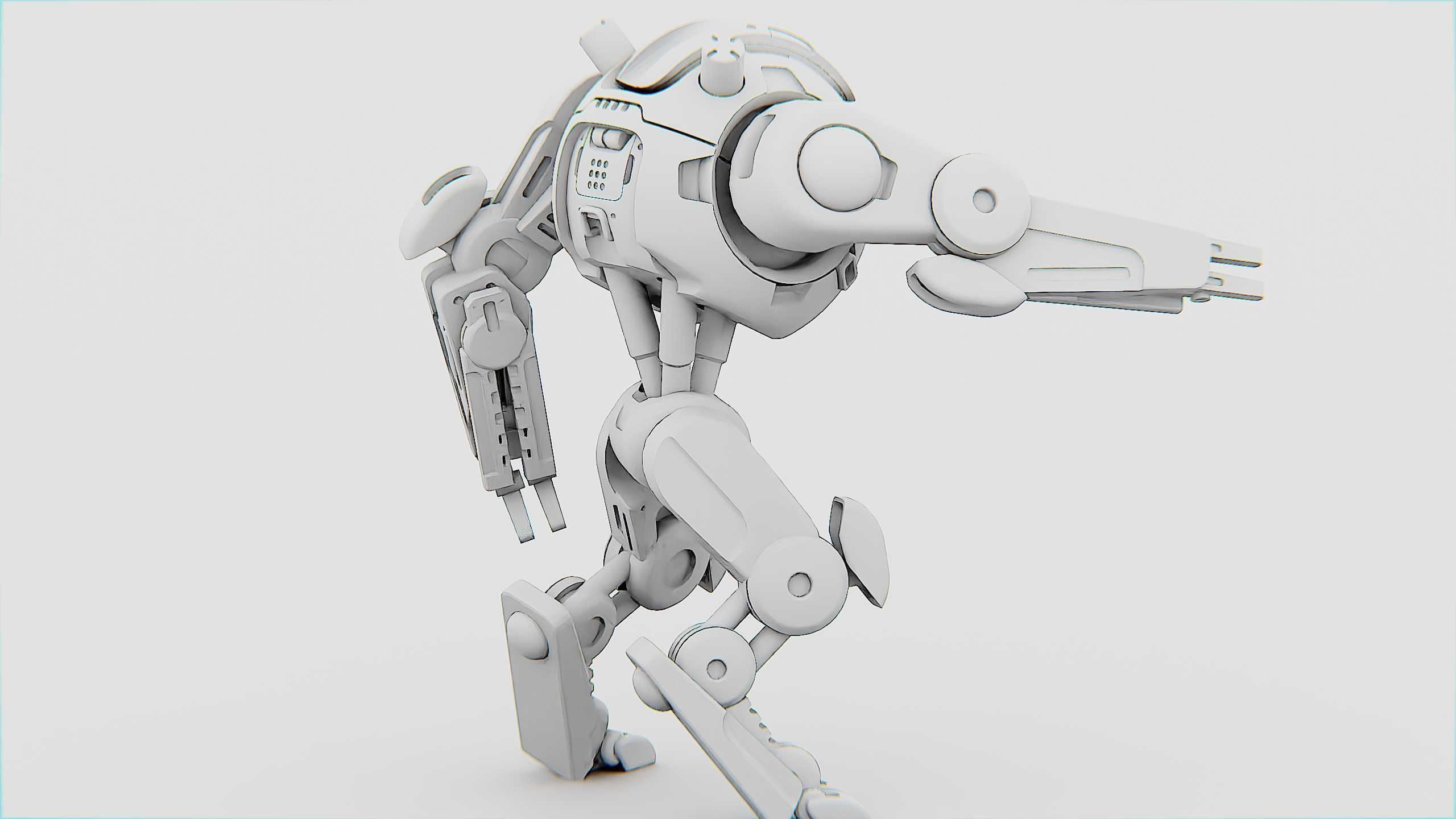 COMBAT DROID OZ-200 Rigged for Unreal Engine - Unity - MIXAMO 3D model_36