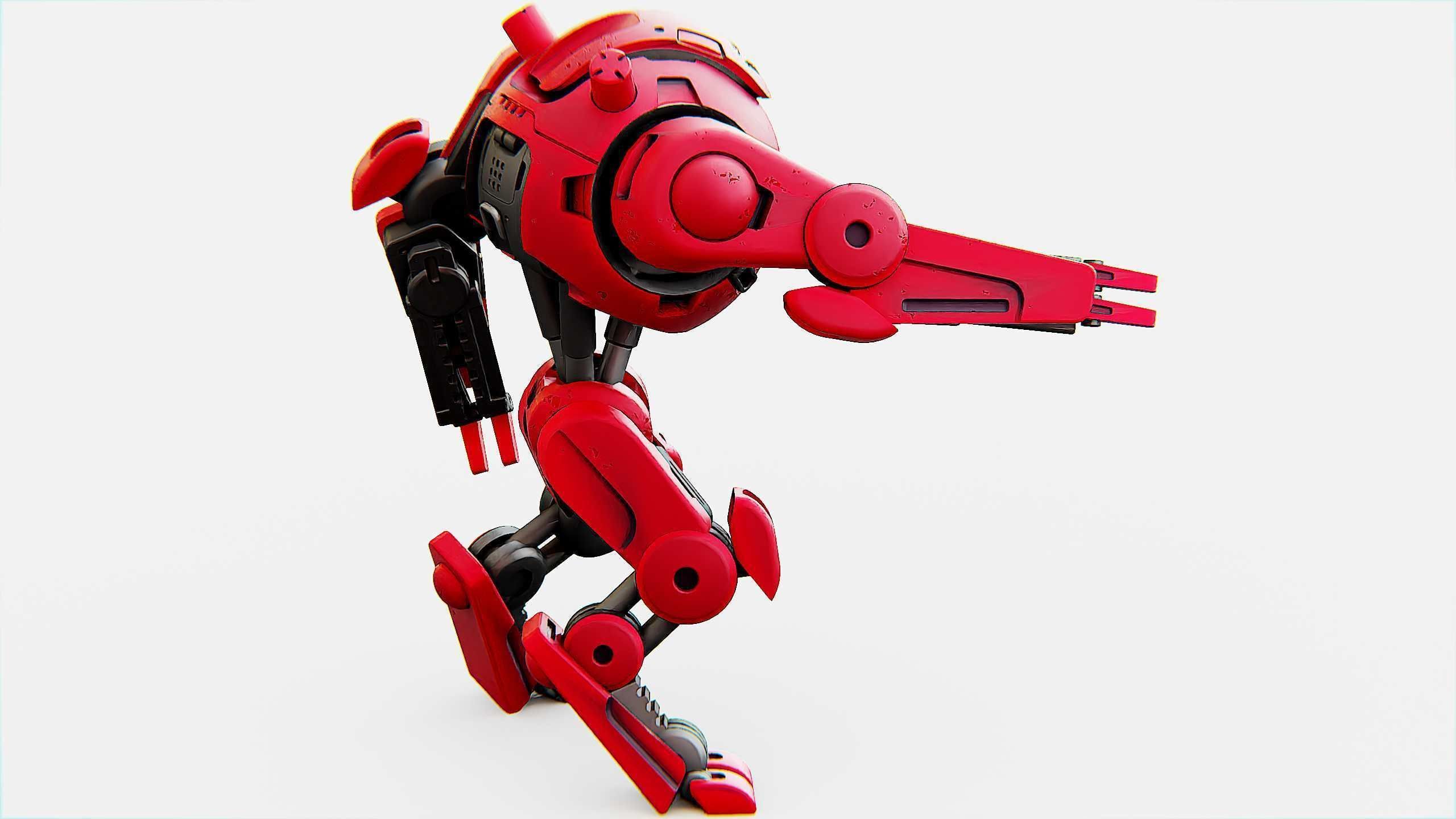 COMBAT DROID OZ-200 Rigged for Unreal Engine - Unity - MIXAMO 3D model_14