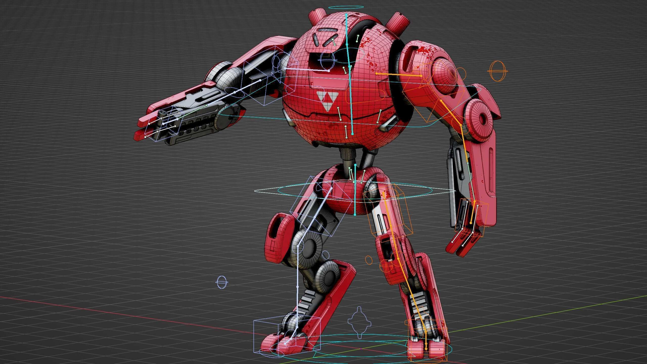 COMBAT DROID OZ-200 Rigged for Unreal Engine - Unity - MIXAMO 3D model_37
