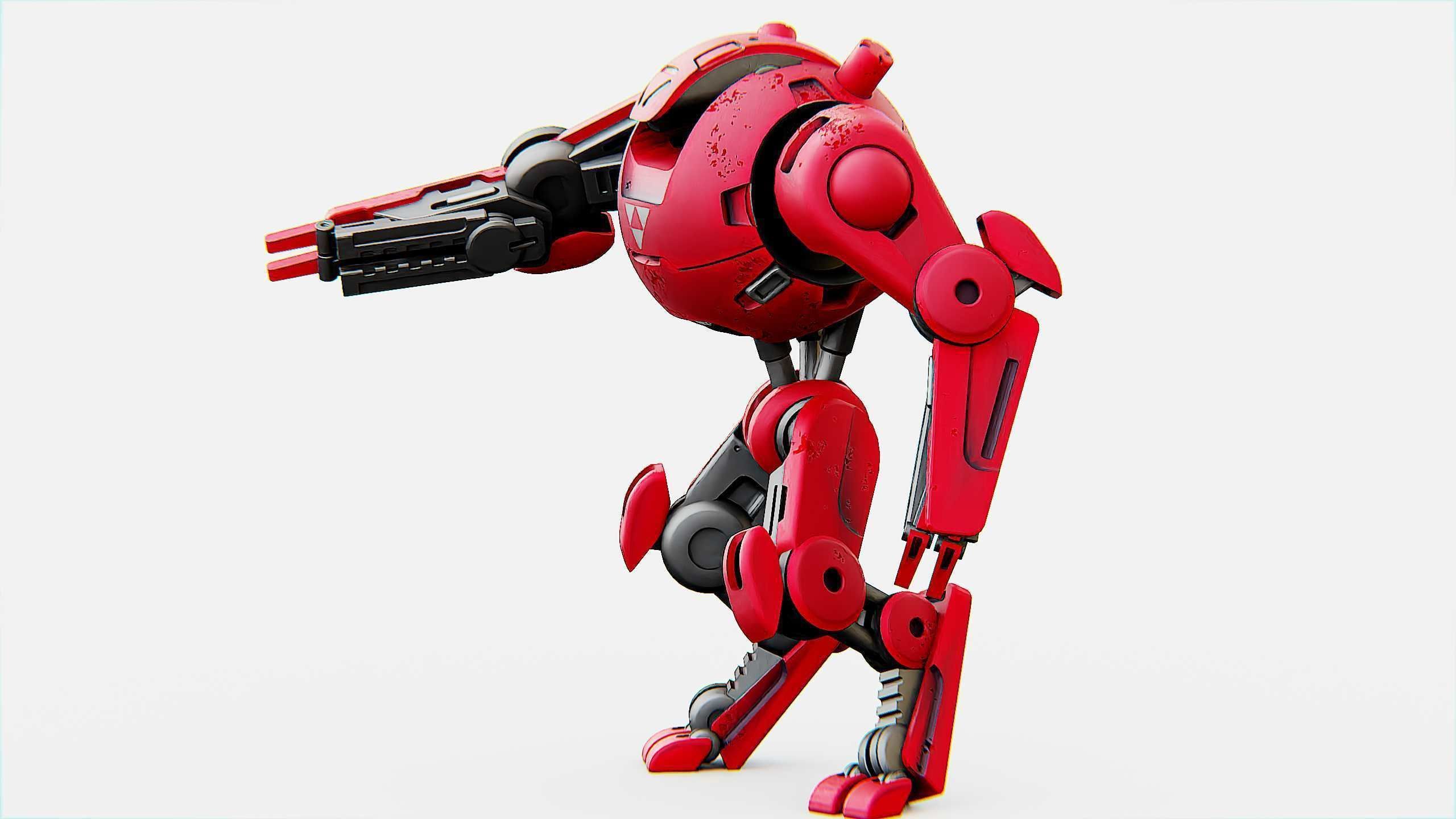 COMBAT DROID OZ-200 Rigged for Unreal Engine - Unity - MIXAMO 3D model_5