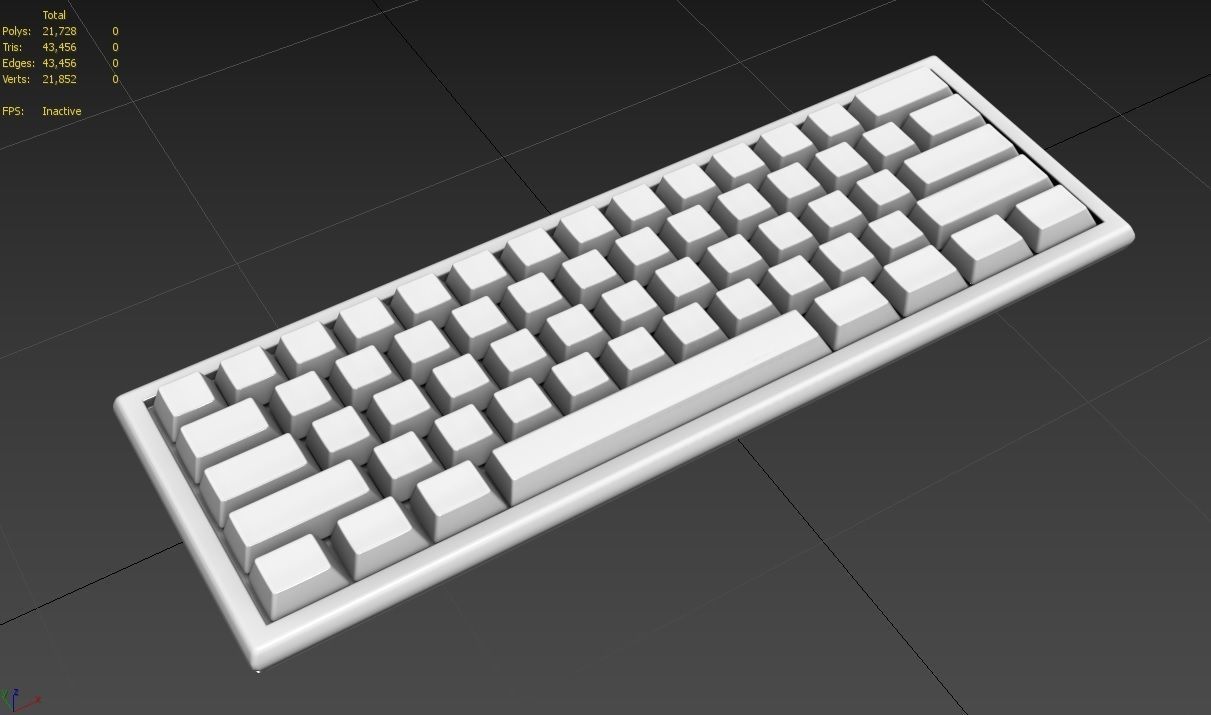 Pc Keyboard M05 White Low-poly 3D model_7