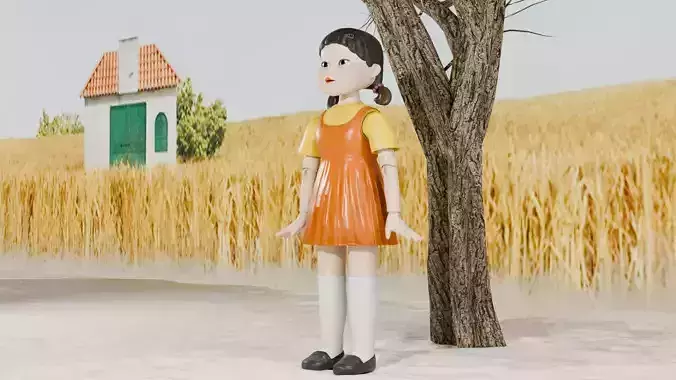 Squid Game Doll 3D Model - High-Quality Game-Ready Asset