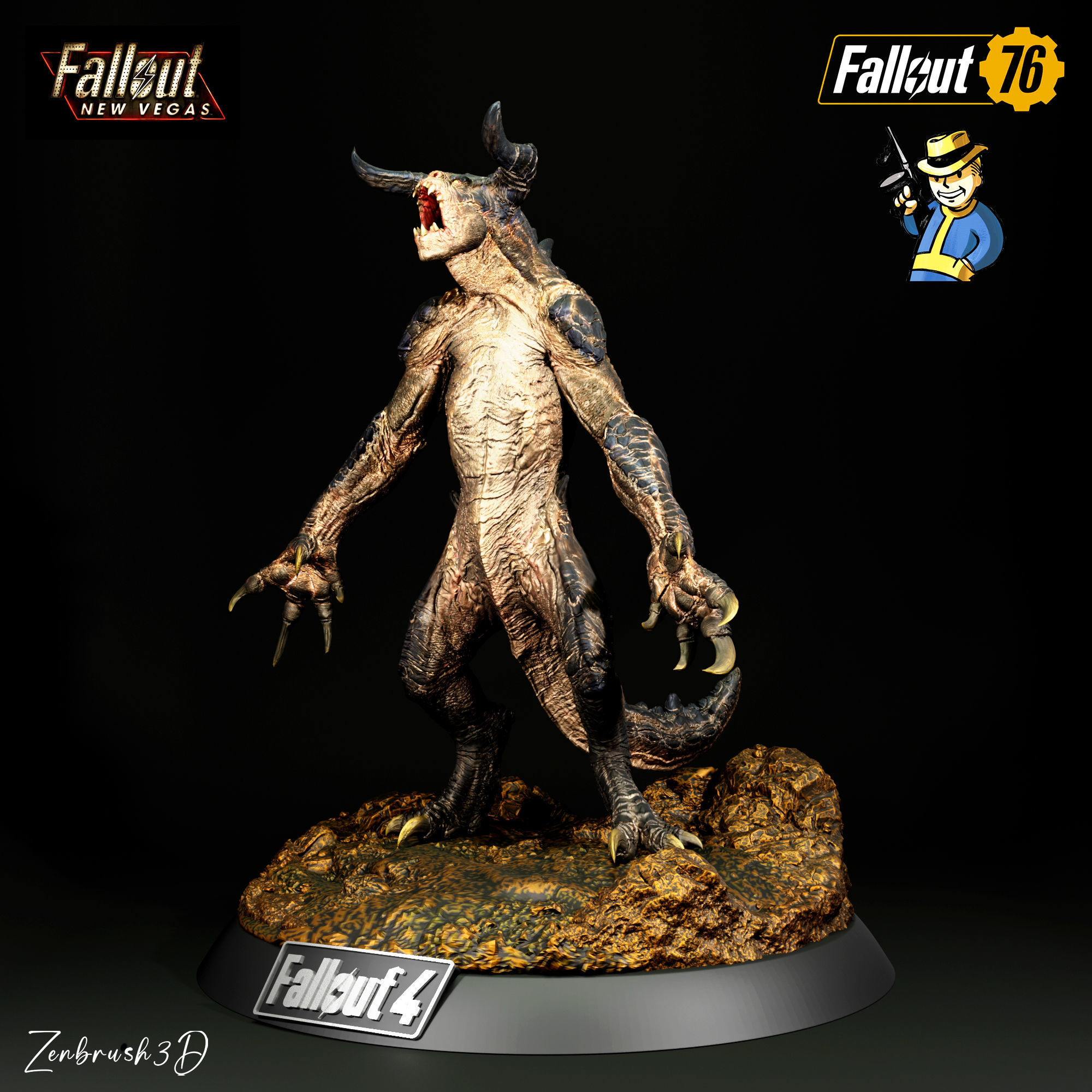 FALLOUT - DEATHCLAW - STL - 3D PRINTING 3D print model_1