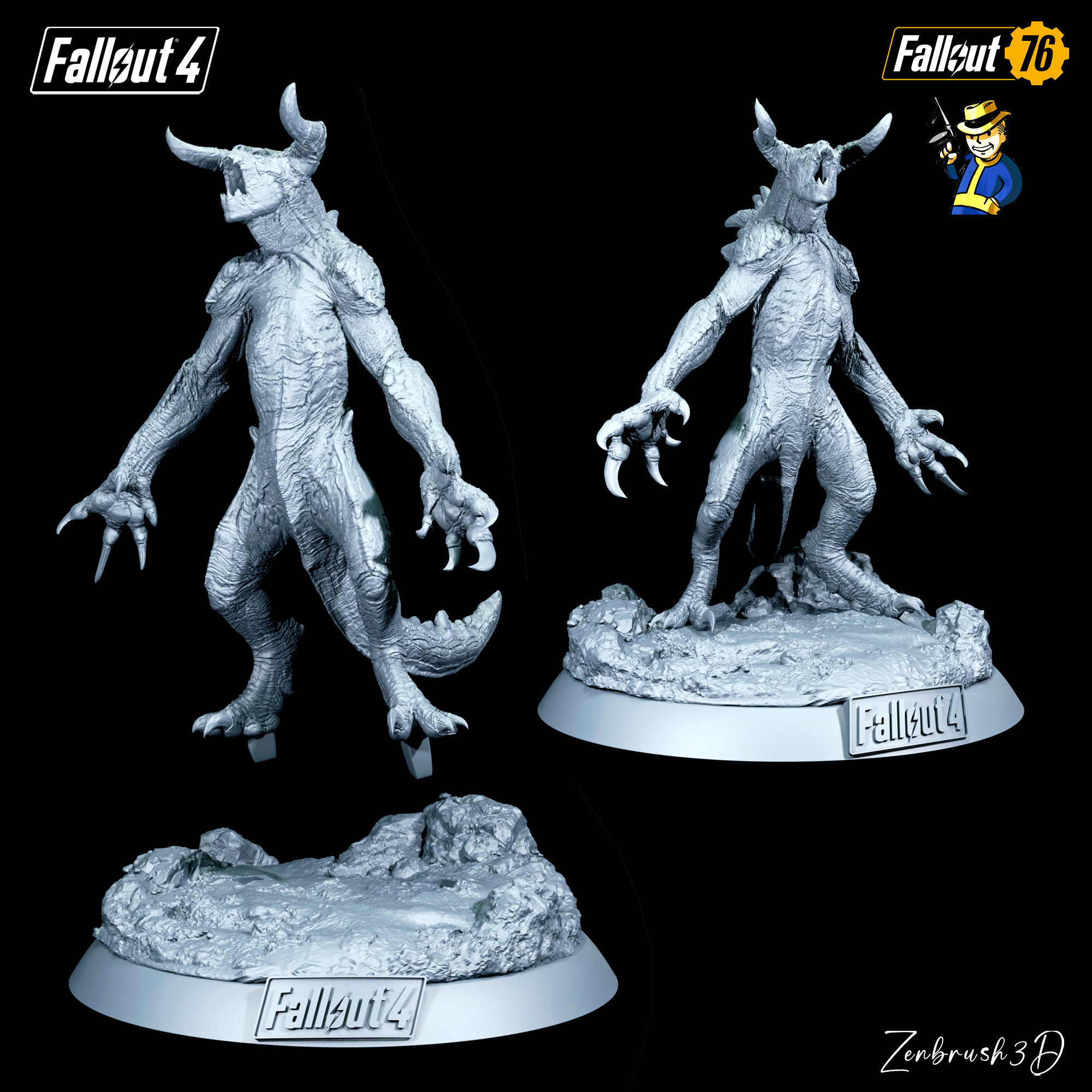 FALLOUT - DEATHCLAW - STL - 3D PRINTING 3D print model_6