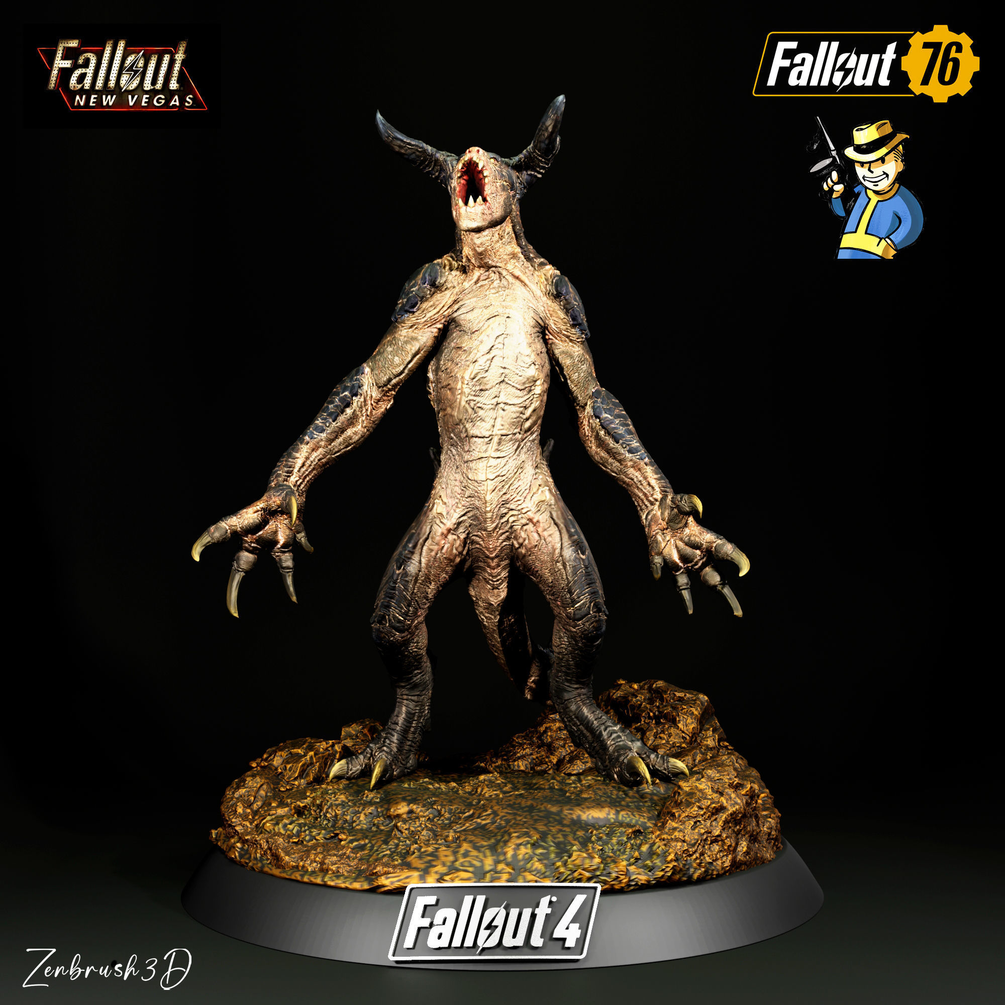 FALLOUT - DEATHCLAW - STL - 3D PRINTING 3D print model_3