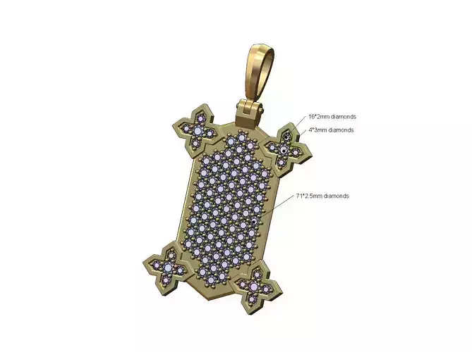 Diamond Moroccan Maltese star corners pendant