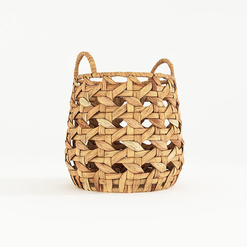 Natural Wicker Basket 3D model