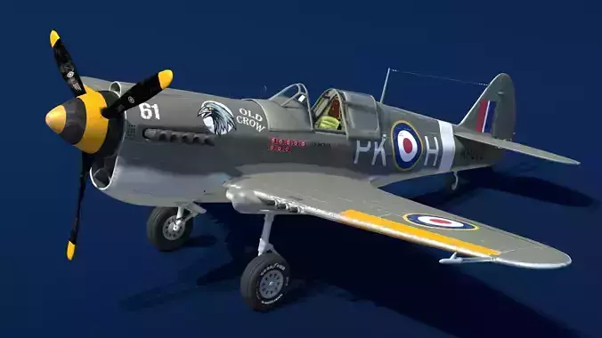 Plane Fighter Aircraft Low-poly 3D model