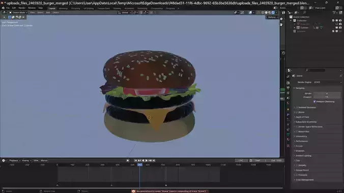 Burger for blender working