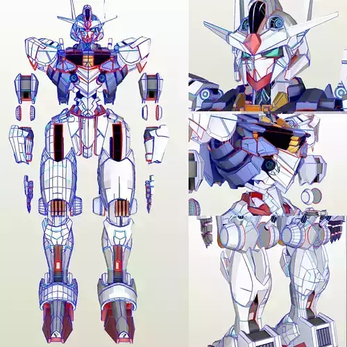 Gundam Aerial Cosplay Pepakura Unfold  3D print model