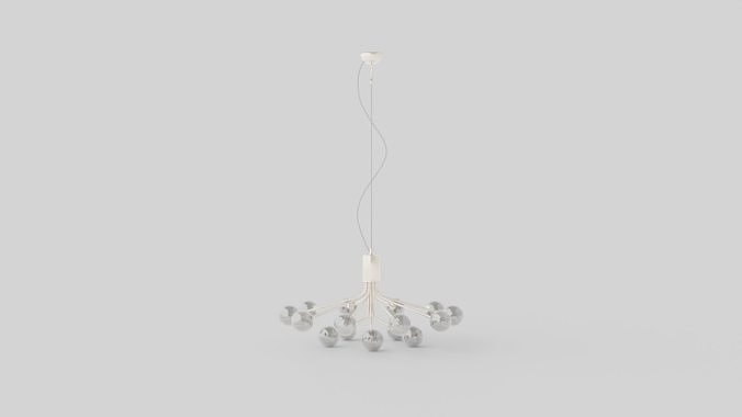 Galax Ceiling Lamp Chrome Low-poly 3D model