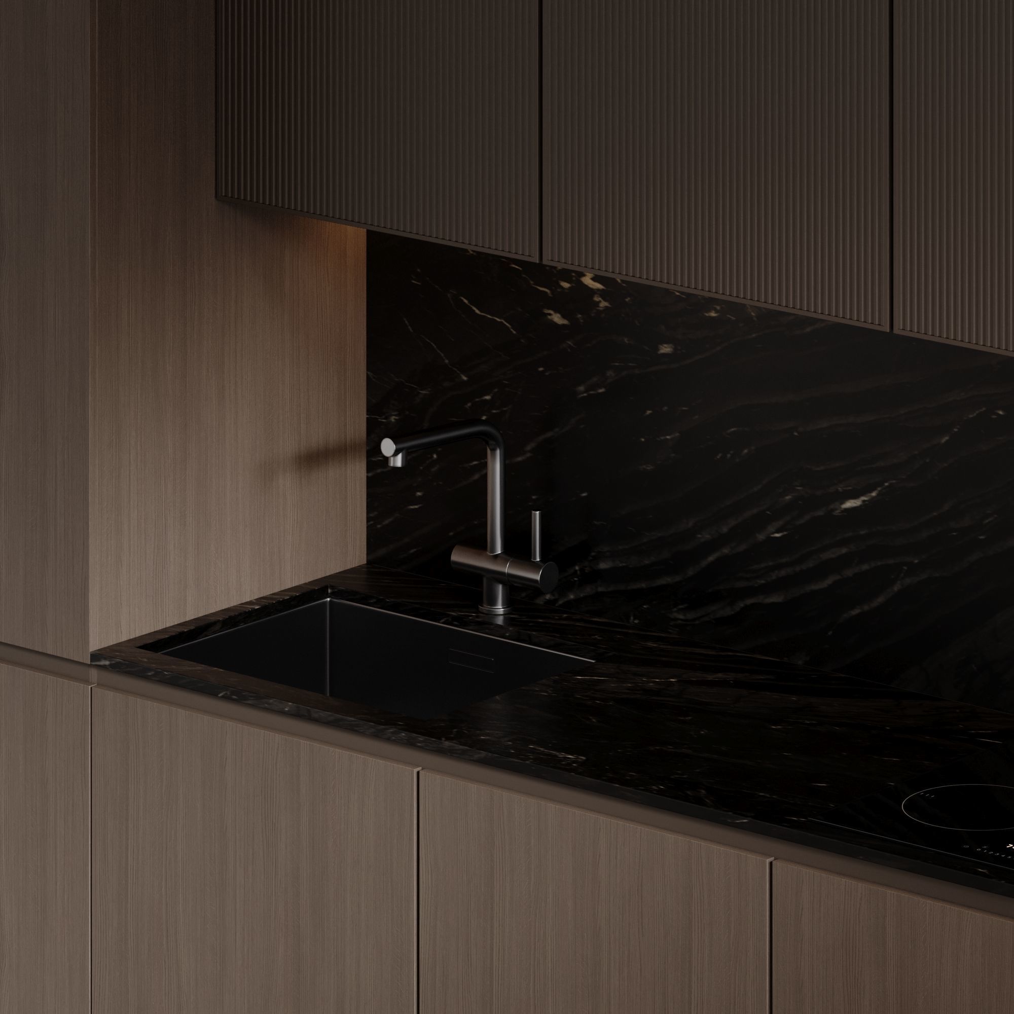 Kitchen with built-in MIELE appliances 3D model_4