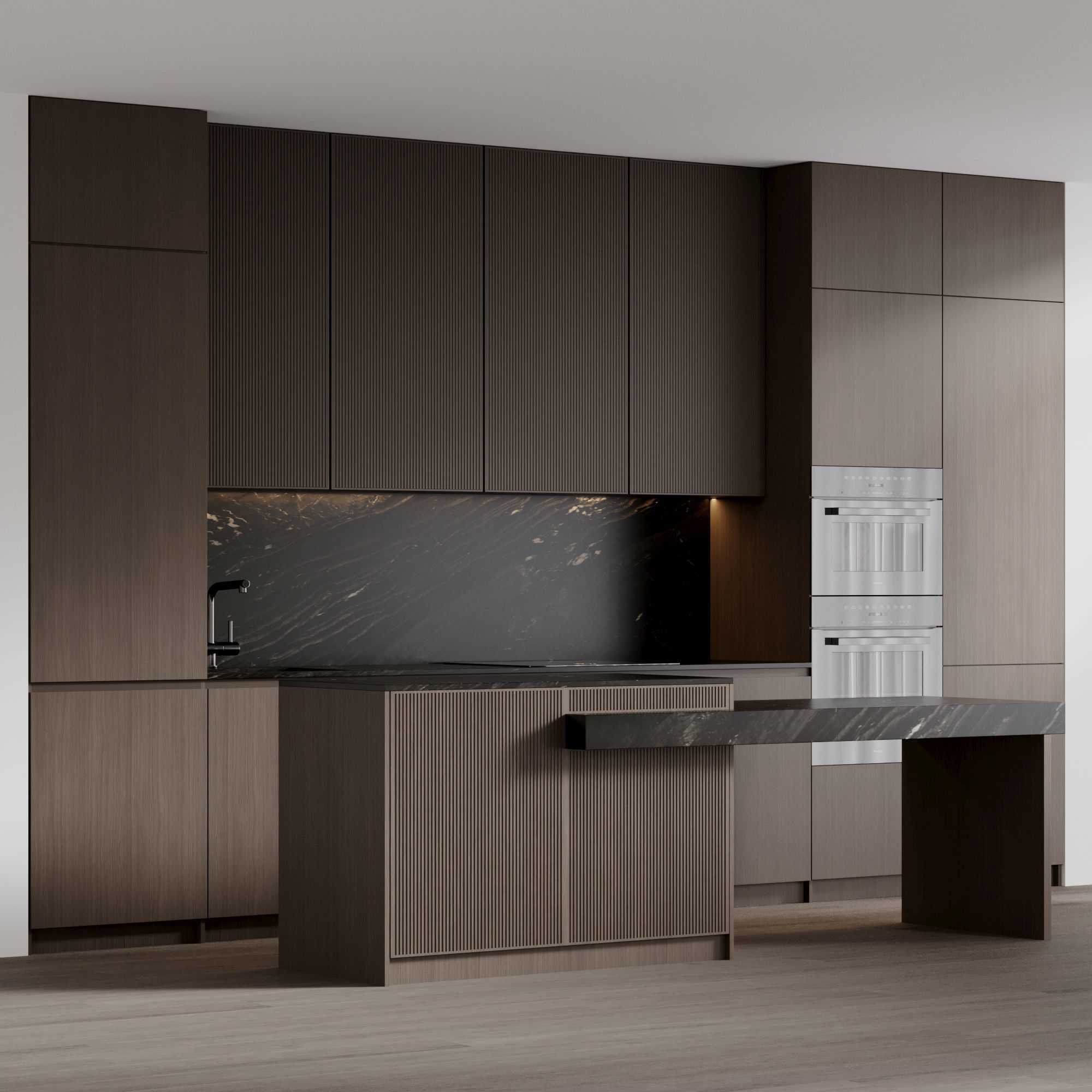 Kitchen with built-in MIELE appliances 3D model_1