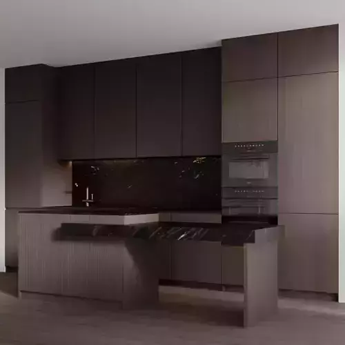 Kitchen with built-in MIELE appliances 3D model