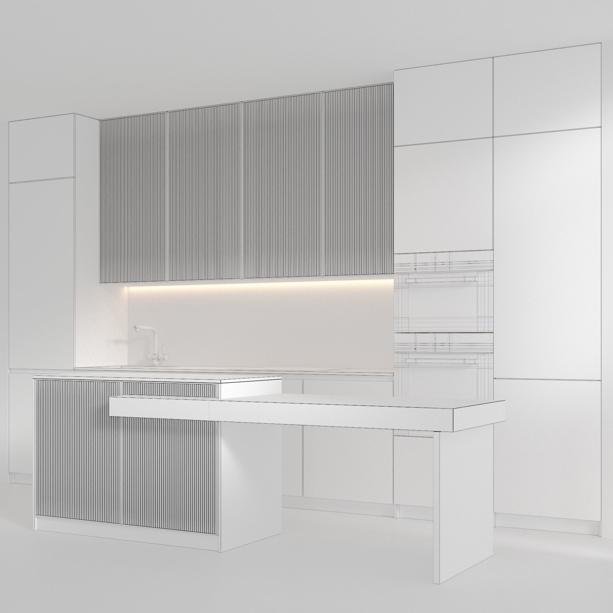 Kitchen with built-in MIELE appliances 3D model_5