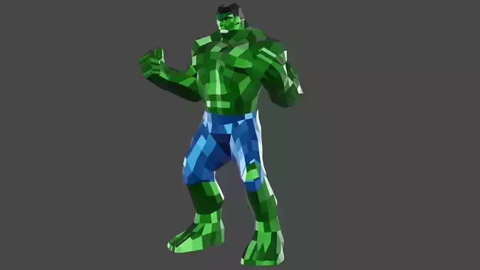 Low Poly Hulk 3D Model