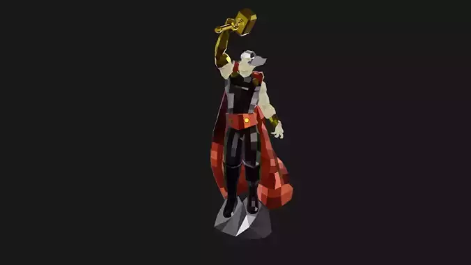 Low Poly Thor 3D Model 3D print model