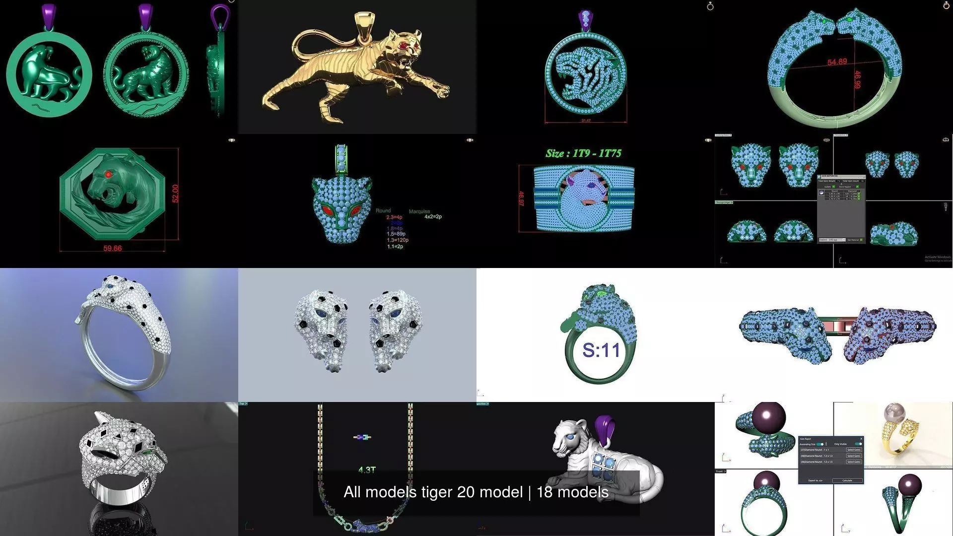 All models tiger 20 model 3D Model Collection_1