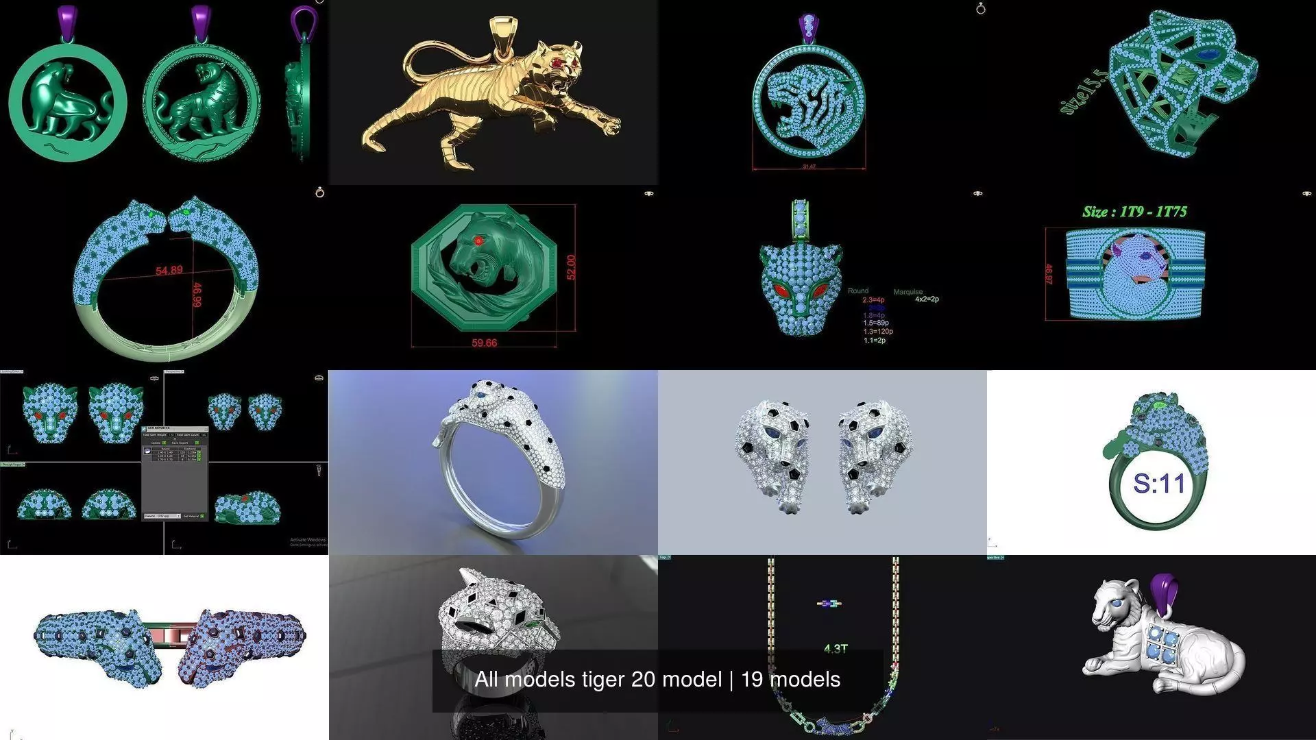 All models tiger 20 model 3D Model Collection_0