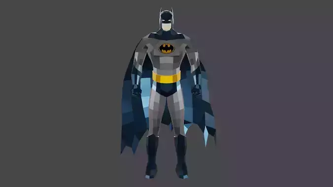 Low Poly Batman 3D Model 3D print model