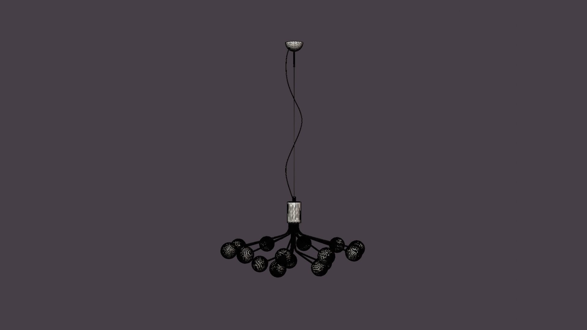 Galax Ceiling Lamp Gold Low-poly 3D model_5
