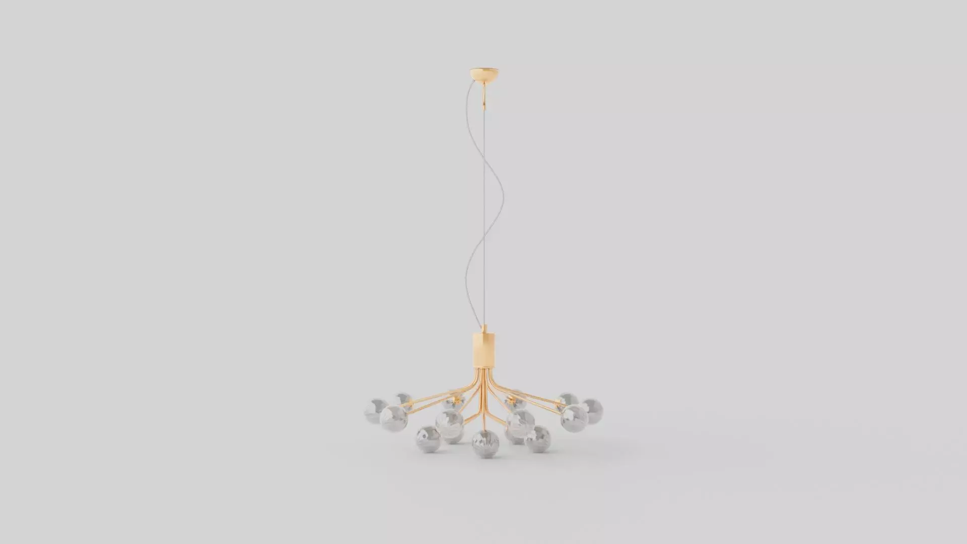 Galax Ceiling Lamp Gold Low-poly 3D model_0