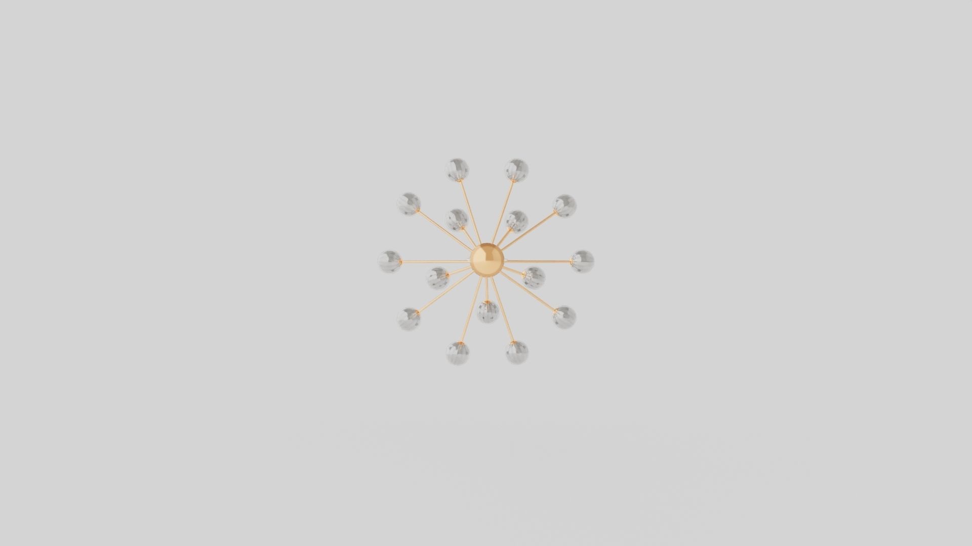 Galax Ceiling Lamp Gold Low-poly 3D model_2