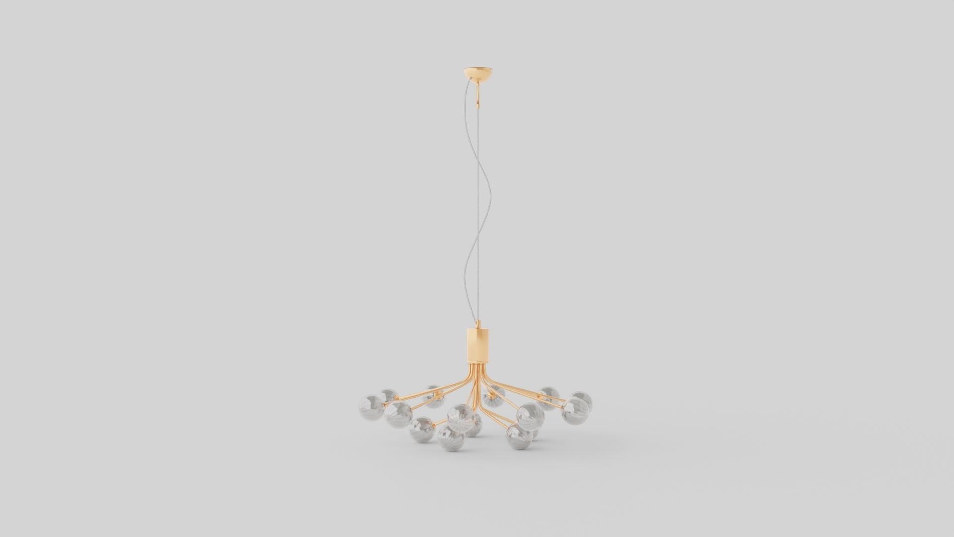 Galax Ceiling Lamp Gold Low-poly 3D model_1