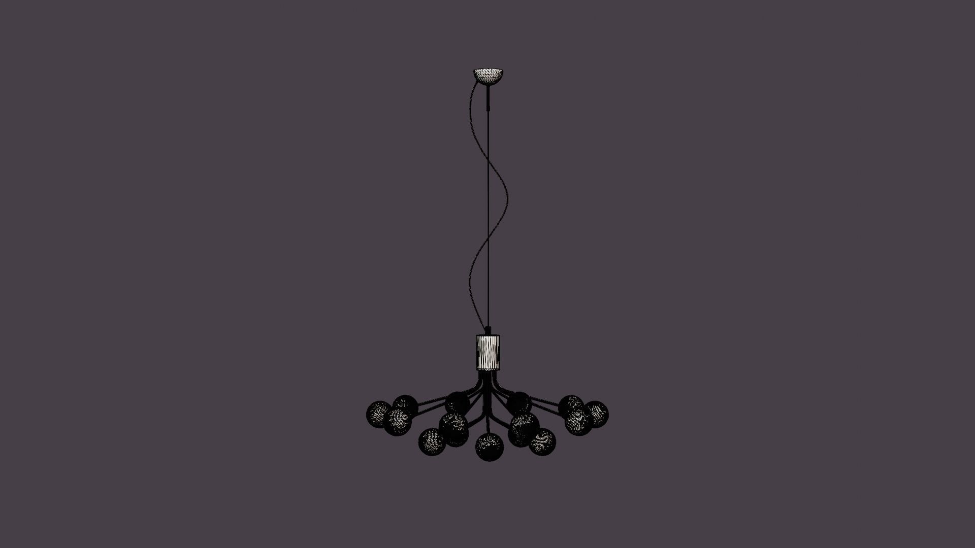 Galax Ceiling Lamp Gold Low-poly 3D model_4