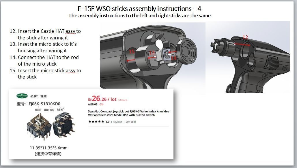 F-15E WSO sticks for 3D printing with all functional buttons 3D print model_10
