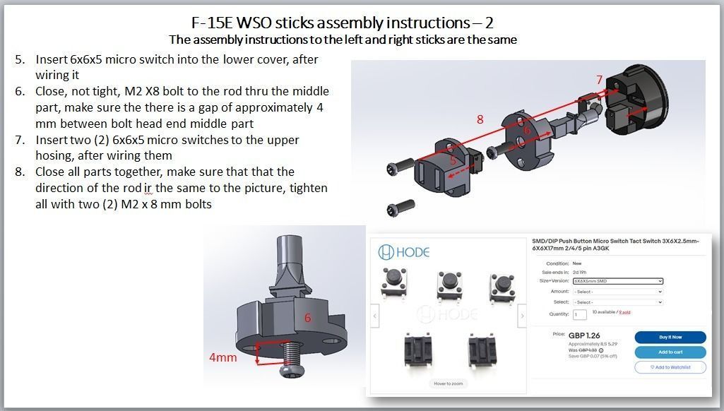 F-15E WSO sticks for 3D printing with all functional buttons 3D print model_8