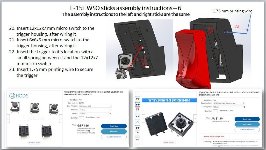 F-15E WSO sticks for 3D printing with all functional buttons 3D print model_12