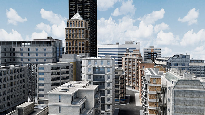 City Buildings Kitbash Pack of 22 Detailed Models Blender  3D model 3