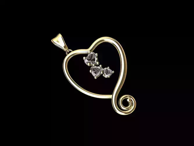 Heart Spiral Design Pendant