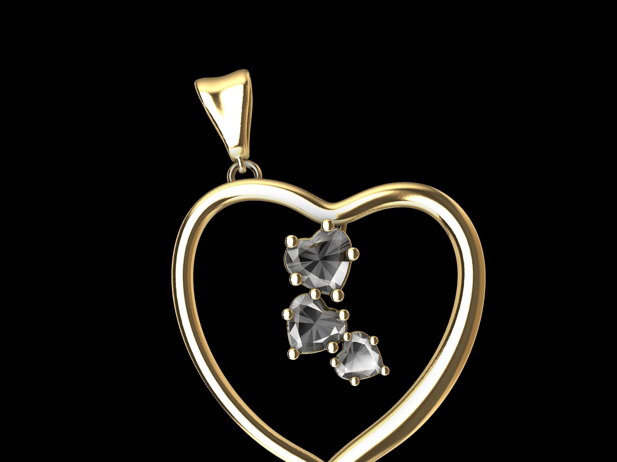 Heart Spiral Design Pendant 3D print model_8