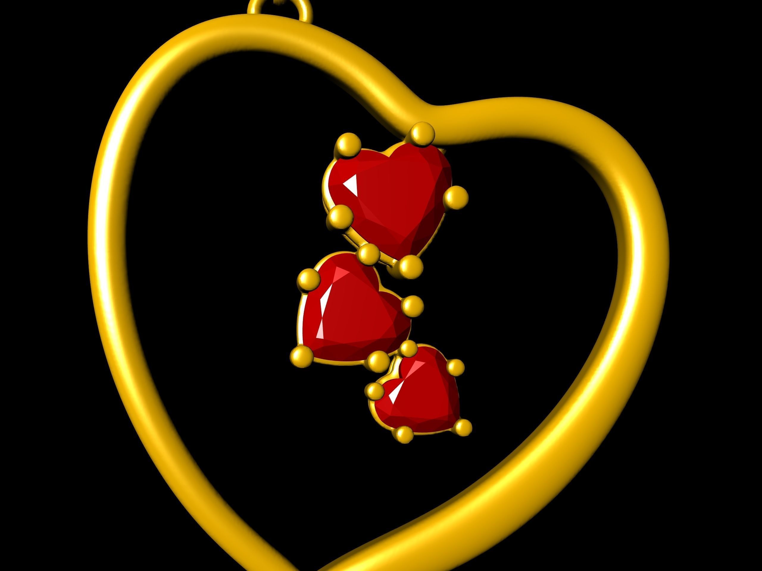 Heart Spiral Design Pendant 3D print model_20