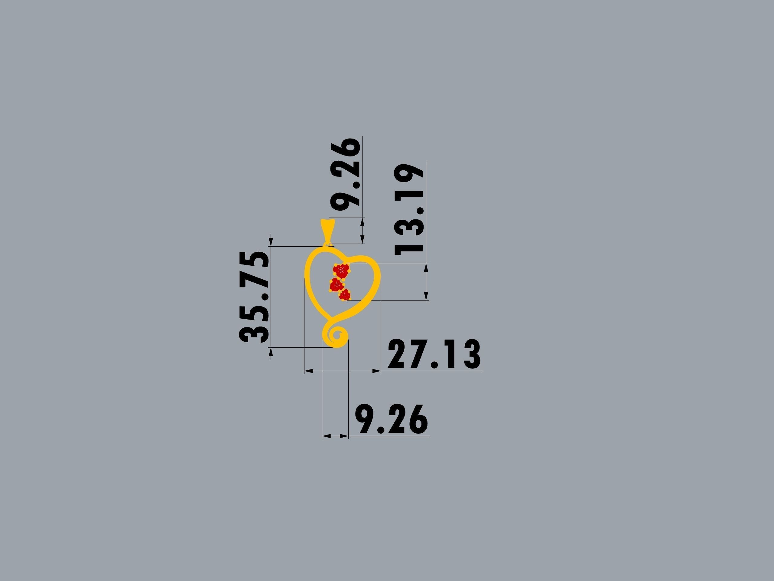 Heart Spiral Design Pendant 3D print model_14