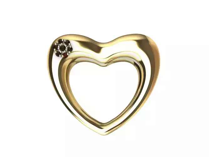 Elegant Heart Diamond Pendant 3D print model